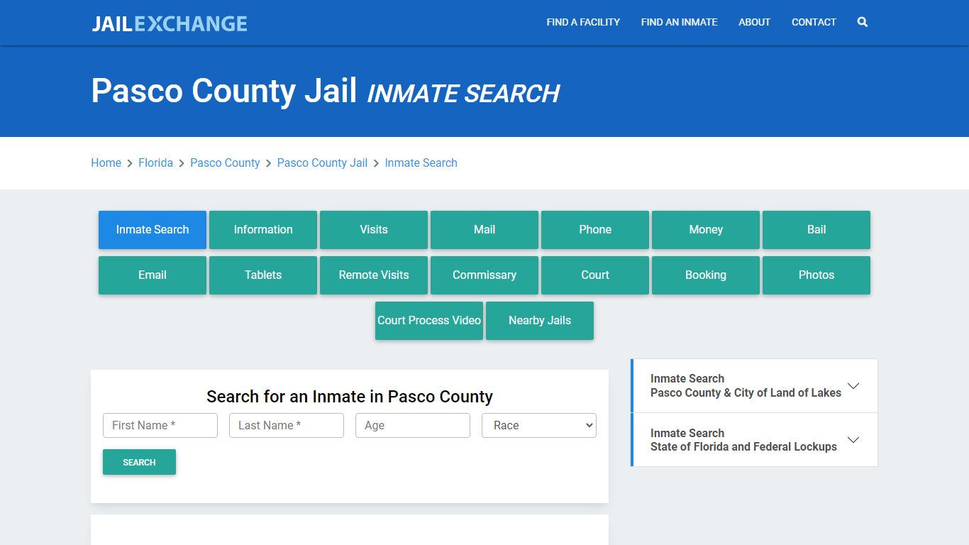 Pasco County Jail, FL Inmate Search: Roster & Mugshots - Jail Exchange