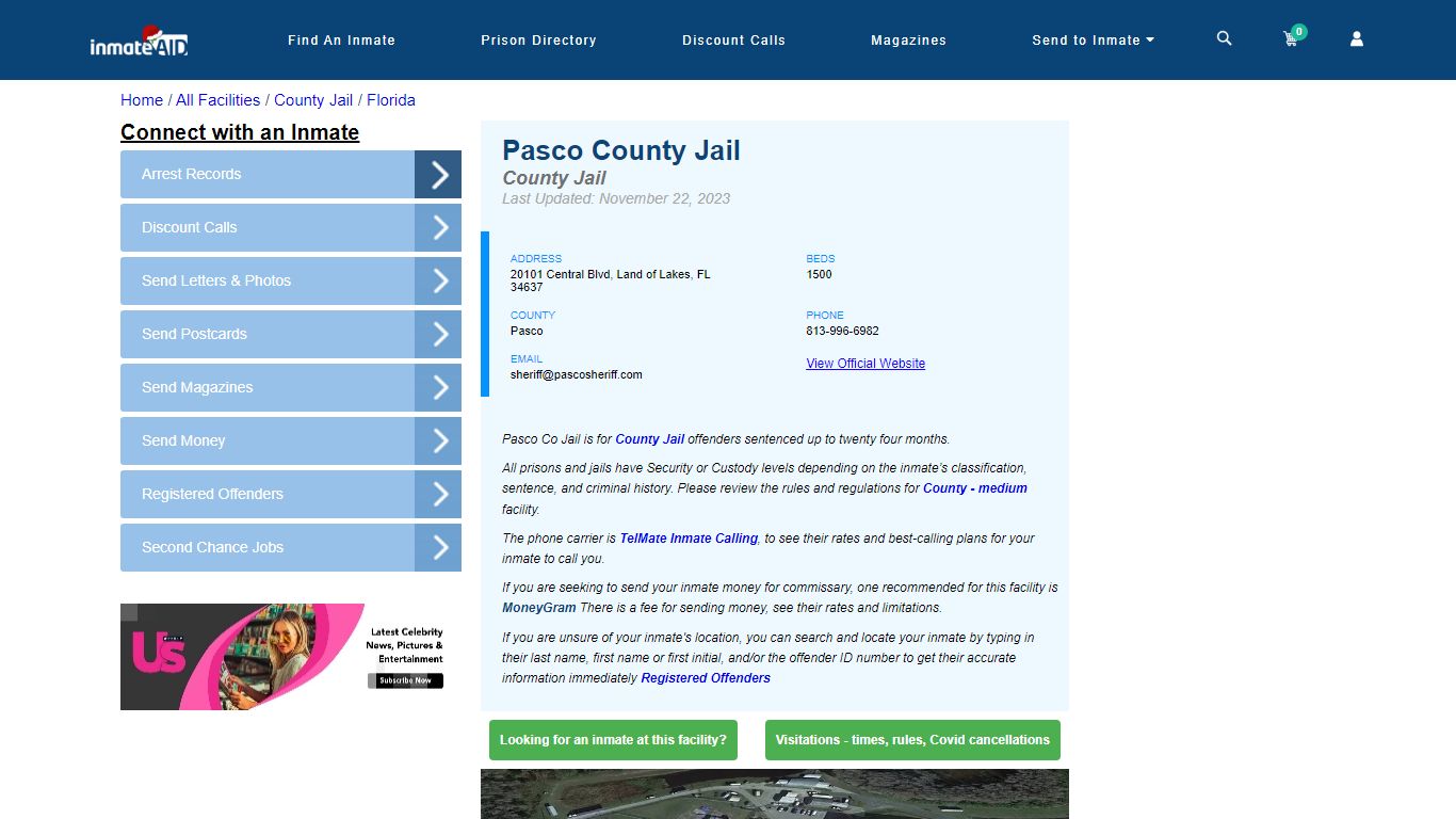 Pasco County Jail - Inmate Locator - Land of Lakes, FL